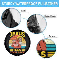 Funny Jesus Has Your Back Spare Tire Cover Jiu Jitsu Retro Christian - Wonder Print Shop