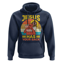 Funny Jesus Has Your Back Hoodie Jiu Jitsu Retro Christian - Wonder Print Shop