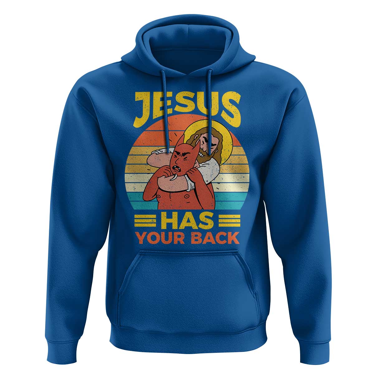 Funny Jesus Has Your Back Hoodie Jiu Jitsu Retro Christian - Wonder Print Shop