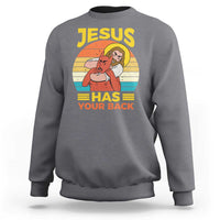 Funny Jesus Has Your Back Sweatshirt Jiu Jitsu Retro Christian - Wonder Print Shop