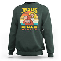 Funny Jesus Has Your Back Sweatshirt Jiu Jitsu Retro Christian - Wonder Print Shop