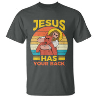 Funny Jesus Has Your Back T Shirt Jiu Jitsu Retro Christian - Wonder Print Shop