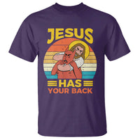 Funny Jesus Has Your Back T Shirt Jiu Jitsu Retro Christian - Wonder Print Shop