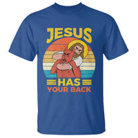 Funny Jesus Has Your Back T Shirt Jiu Jitsu Retro Christian - Wonder Print Shop