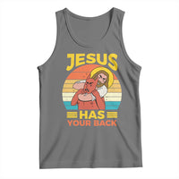 Funny Jesus Has Your Back Tank Top Jiu Jitsu Retro Christian - Wonder Print Shop
