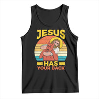 Funny Jesus Has Your Back Tank Top Jiu Jitsu Retro Christian - Wonder Print Shop
