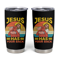 Funny Jesus Has Your Back Tumbler Cup Jiu Jitsu Retro Christian - Wonder Print Shop