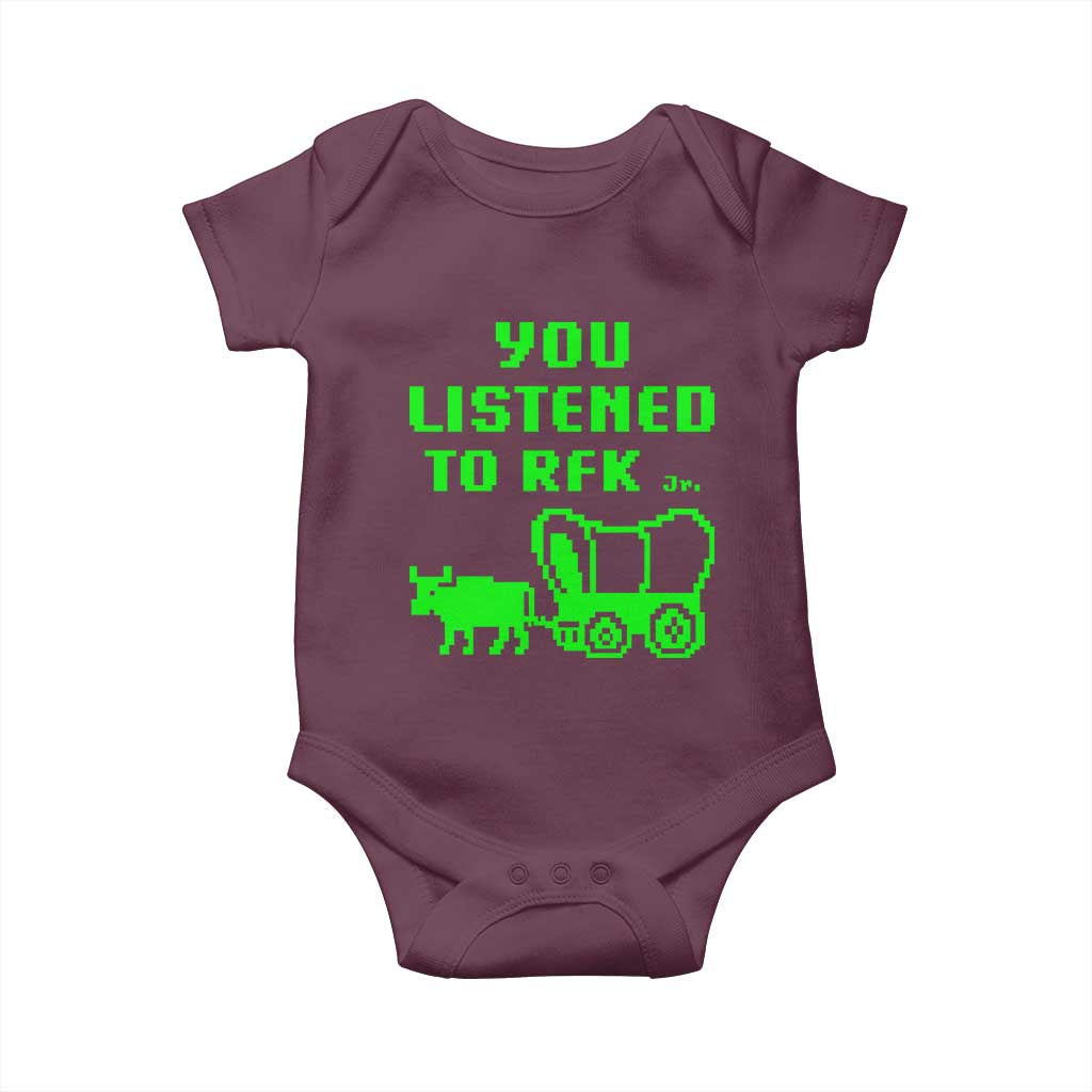 Funny You Listened To RFK Jr Baby Onesie Oregon Trail Cow Wagon - Wonder Print Shop