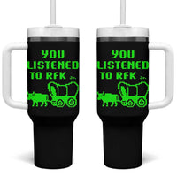 Funny You Listened To RFK Jr Tumbler With Handle Oregon Trail Cow Wagon - Wonder Print Shop