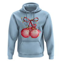 Christmas Coquette Pink Baubles Bow Hoodie