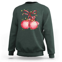 Christmas Coquette Pink Baubles Bow Sweatshirt - Wonder Print Shop