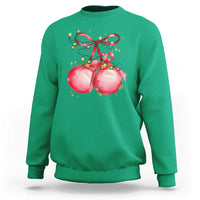 Christmas Coquette Pink Baubles Bow Sweatshirt - Wonder Print Shop