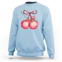Christmas Coquette Pink Baubles Bow Sweatshirt - Wonder Print Shop