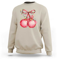 Christmas Coquette Pink Baubles Bow Sweatshirt - Wonder Print Shop