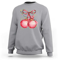 Christmas Coquette Pink Baubles Bow Sweatshirt - Wonder Print Shop