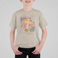 Thanksgiving Christ T Shirt For Kid I Will Praise Him In Every Season Psalm 146:2 Fall Season - Wonder Print Shop