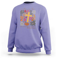 Thanksgiving Christ Sweatshirt I Will Praise Him In Every Season Psalm 146:2 Fall Season - Wonder Print Shop