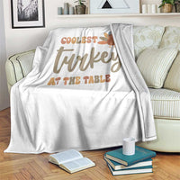 Funny Thanksgiving Turkey Throw Blanket Coolest Turkey At The Table Fall Season - Wonder Print Shop
