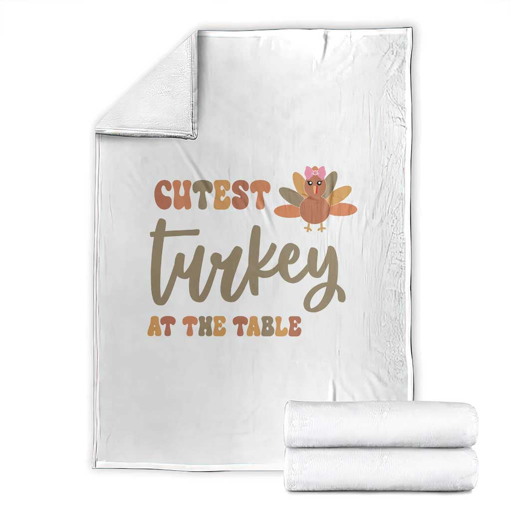 Funny Thanksgiving Turkey Throw Blanket Cutest Turkey At The Table Fall Season - Wonder Print Shop