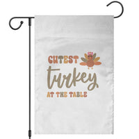 Funny Thanksgiving Turkey Garden Flag Cutest Turkey At The Table Fall Season - Wonder Print Shop