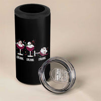 Funny Christmas Wine 4 in 1 Can Cooler Tumbler Drink Drank Drunk Snowman Xmas - Wonder Print Shop