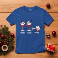 Funny Christmas Wine T Shirt Drink Drank Drunk Snowman Xmas - Wonder Print Shop