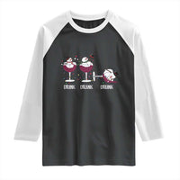 Funny Christmas Wine Raglan Shirt Drink Drank Drunk Snowman Xmas - Wonder Print Shop