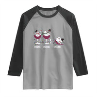 Funny Christmas Wine Raglan Shirt Drink Drank Drunk Snowman Xmas - Wonder Print Shop