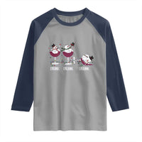 Funny Christmas Wine Raglan Shirt Drink Drank Drunk Snowman Xmas - Wonder Print Shop