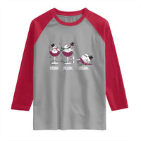 Funny Christmas Wine Raglan Shirt Drink Drank Drunk Snowman Xmas - Wonder Print Shop
