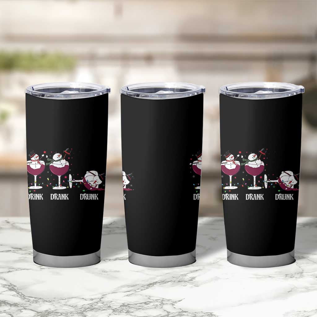 Funny Christmas Wine Tumbler Cup Drink Drank Drunk Snowman Xmas - Wonder Print Shop