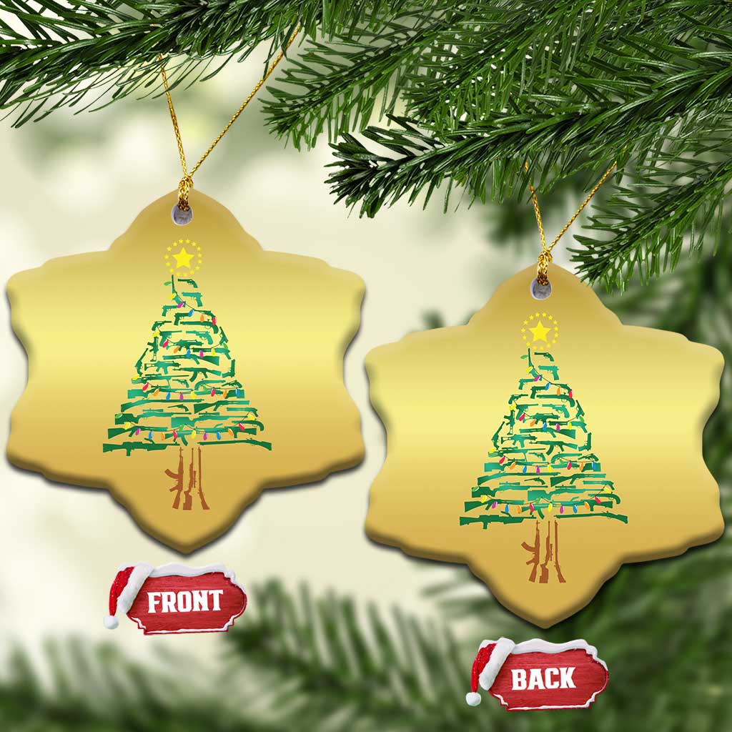 Xmas Gun Christmas Ornament Xmas Tree 2nd Amendment Star - Wonder Print Shop