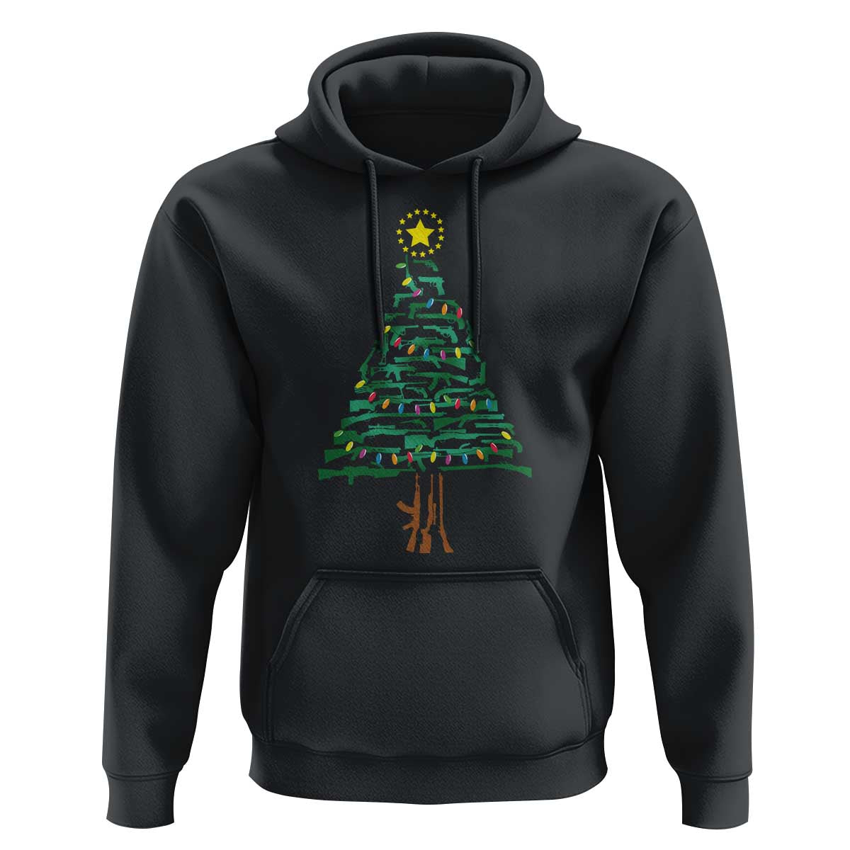 Christmas Gun Hoodie Xmas Tree 2nd Amendment Star