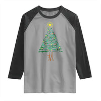 Christmas Gun Raglan Shirt Xmas Tree 2nd Amendment Star - Wonder Print Shop