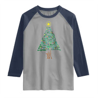 Christmas Gun Raglan Shirt Xmas Tree 2nd Amendment Star - Wonder Print Shop