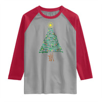 Christmas Gun Raglan Shirt Xmas Tree 2nd Amendment Star - Wonder Print Shop