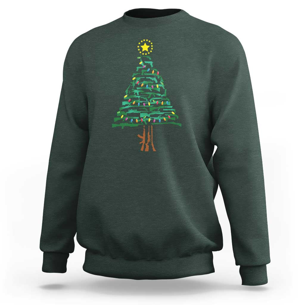 Christmas Gun Sweatshirt Xmas Tree 2nd Amendment Star - Wonder Print Shop