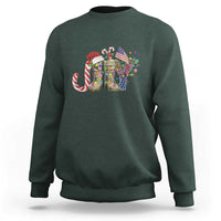 Christmas Veterans Sweatshirt Joy Candy Cane American Flag - Wonder Print Shop