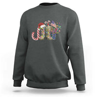 Christmas Veterans Sweatshirt Joy Candy Cane American Flag - Wonder Print Shop