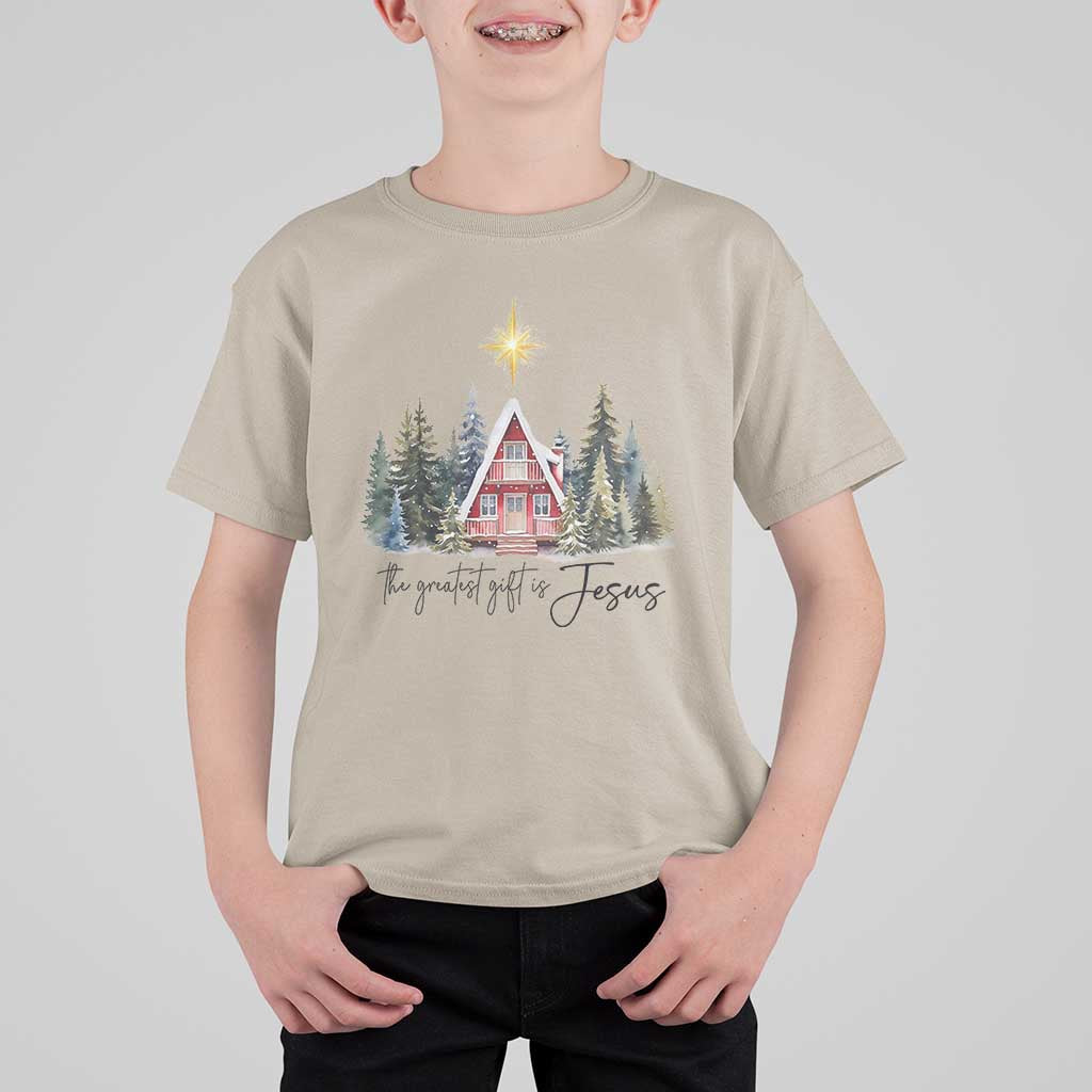 Christian Christmas T Shirt For Kid The Greatest Gift Is Jesus Star Of Bethlehem - Wonder Print Shop