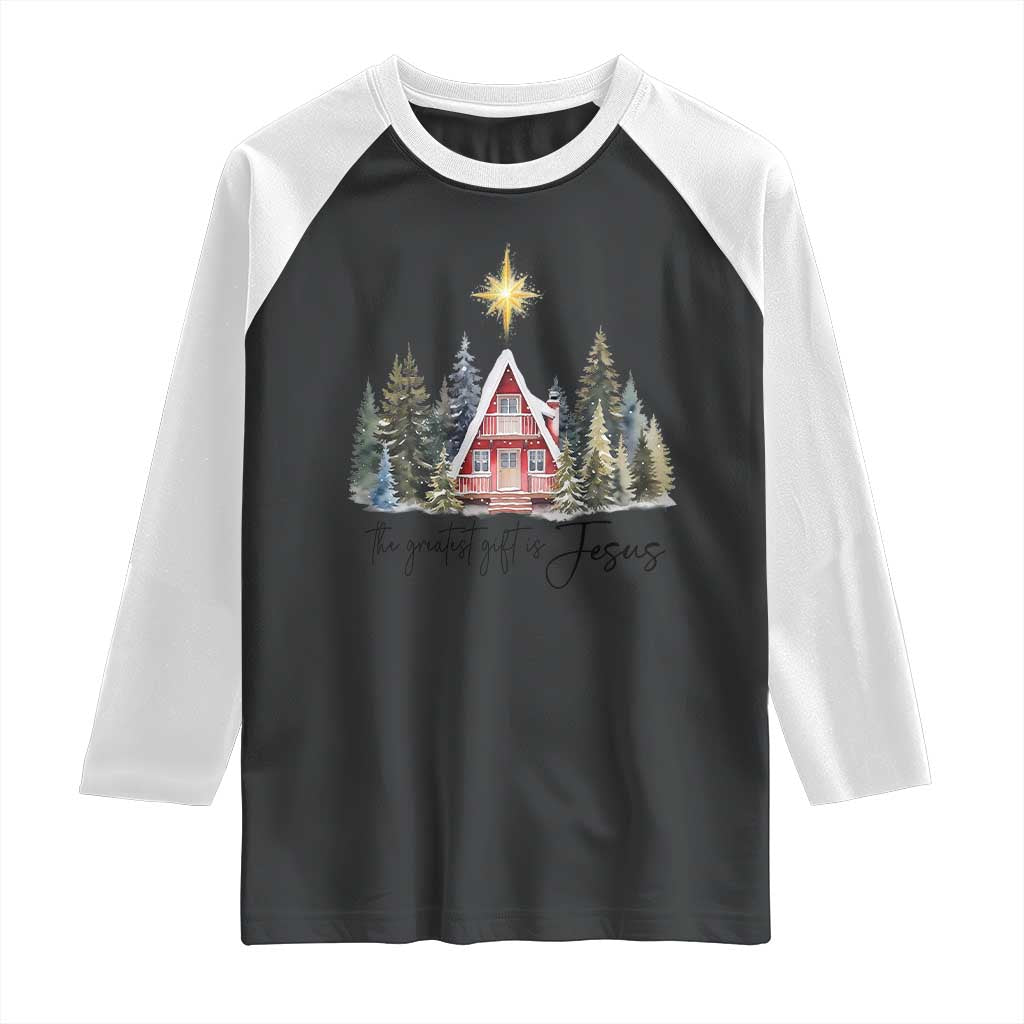 Christian Christmas Raglan Shirt The Greatest Gift Is Jesus Star Of Bethlehem - Wonder Print Shop