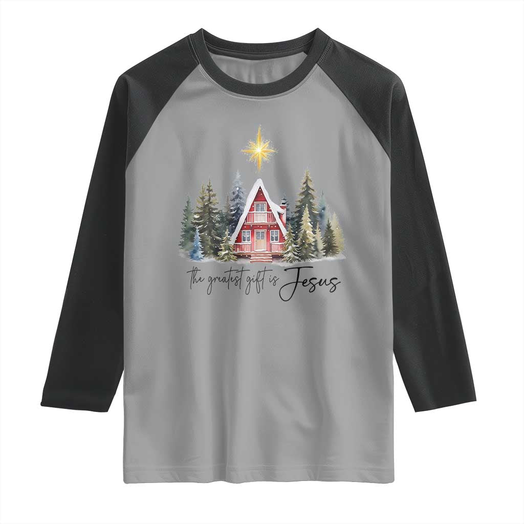Christian Christmas Raglan Shirt The Greatest Gift Is Jesus Star Of Bethlehem - Wonder Print Shop