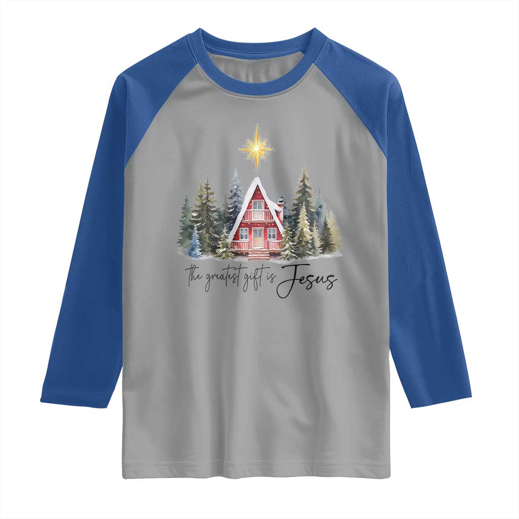 Christian Christmas Raglan Shirt The Greatest Gift Is Jesus Star Of Bethlehem - Wonder Print Shop
