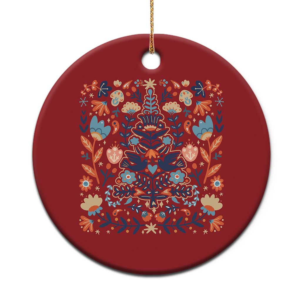 Norwegian Xmas Scandinavian Yule Xmas Tree Folk Art Winter Solstice Christmas Ornament - Wonder Print Shop