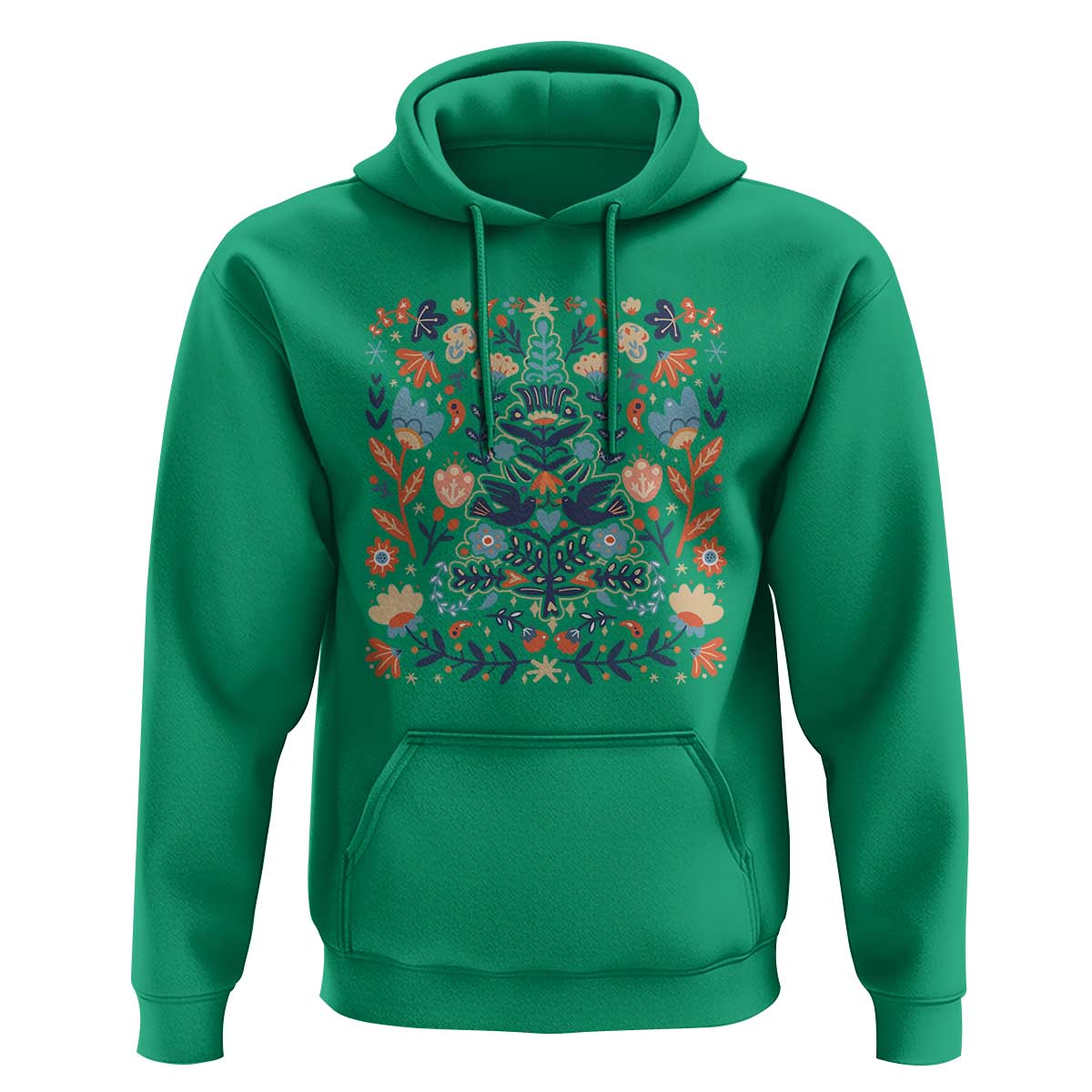 Norwegian Christmas Scandinavian Yule Xmas Tree Folk Art Winter Solstice Hoodie