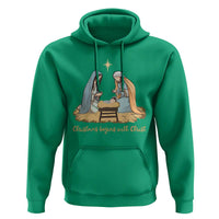 Christmas Begins With Christ Hoodie Christian Christmas Nativity Scene
