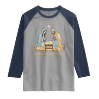 Christmas Begins With Christ Raglan Shirt Christian Christmas Nativity Scene - Wonder Print Shop