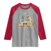Christmas Begins With Christ Raglan Shirt Christian Christmas Nativity Scene - Wonder Print Shop