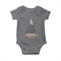 Funny Christmas Christian Faith Baby Onesie Joy To The World The Savior Is Born Xmas Tree