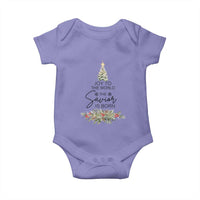 Funny Christmas Christian Faith Baby Onesie Joy To The World The Savior Is Born Xmas Tree